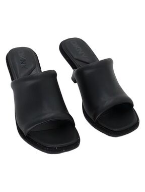 DKNY Womens Reading Black Padded Slide Sandal Mules 2.5 Heel Size 8